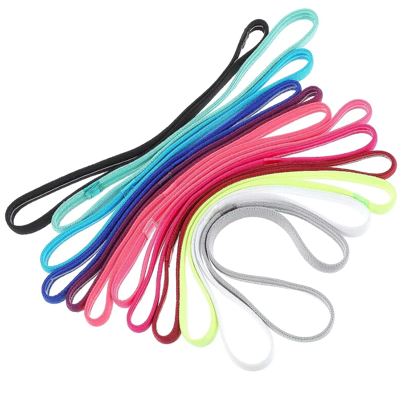 10/20 Piezas de Bandas para el Cabello de Yoga de Color Caramelo para Mujeres y Hombres, Diadema Deportiva para Niñas, Banda Elástica Antideslizante de Goma para el Sudor, para Fútbol y Correr