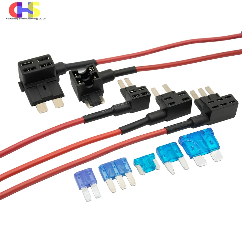 (1-15PCS) 12V 16AWG Adaptador de derivación de circuito Add-a-circuit Micro Mini Estándar ATM APM Portafusibles tipo cuchilla Para mantenimiento eléctrico automotriz