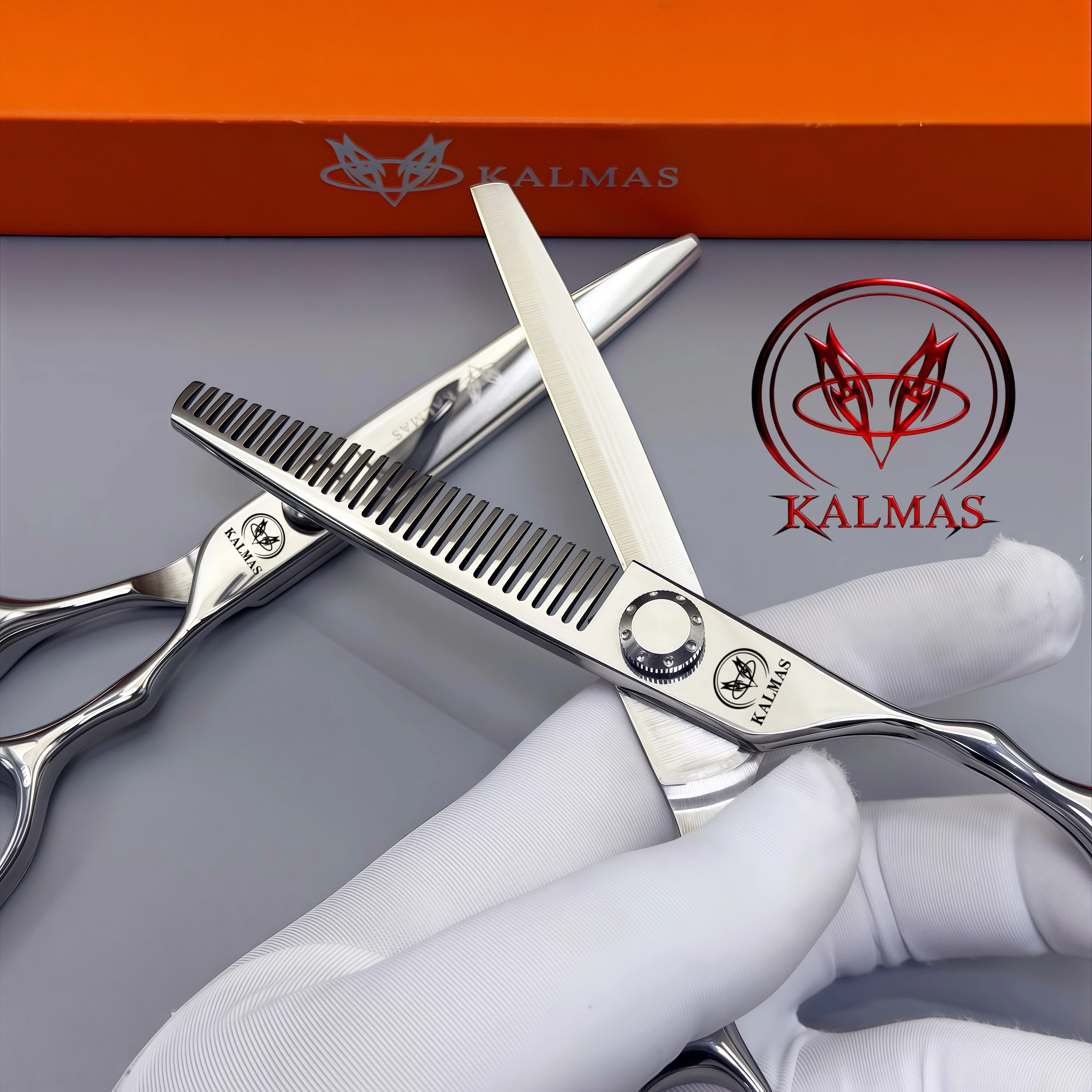 KALMAS - Cortapelos Profesionales de Acero VG10, Tijeras de Entresacar para el Cabello, Cortapelos para el Hogar