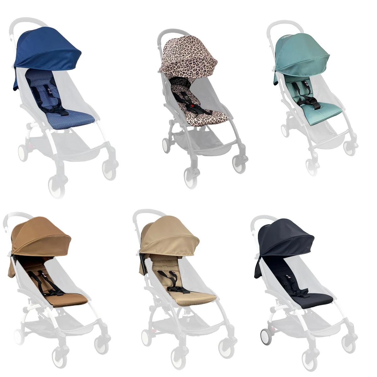175 accesorios para cochecito, funda para dosel, cojín para asiento Compatible con Babyzen YOYO, funda para colchón de asiento con bolsillo trasero con cremallera