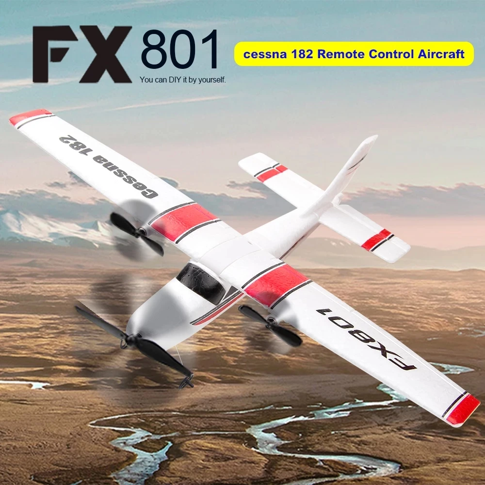 Avión FX801 RC de espuma EPP, 2,4G, 2 canales, RTF, Control remoto, avión de envergadura fija, juguetes, regalos para niños