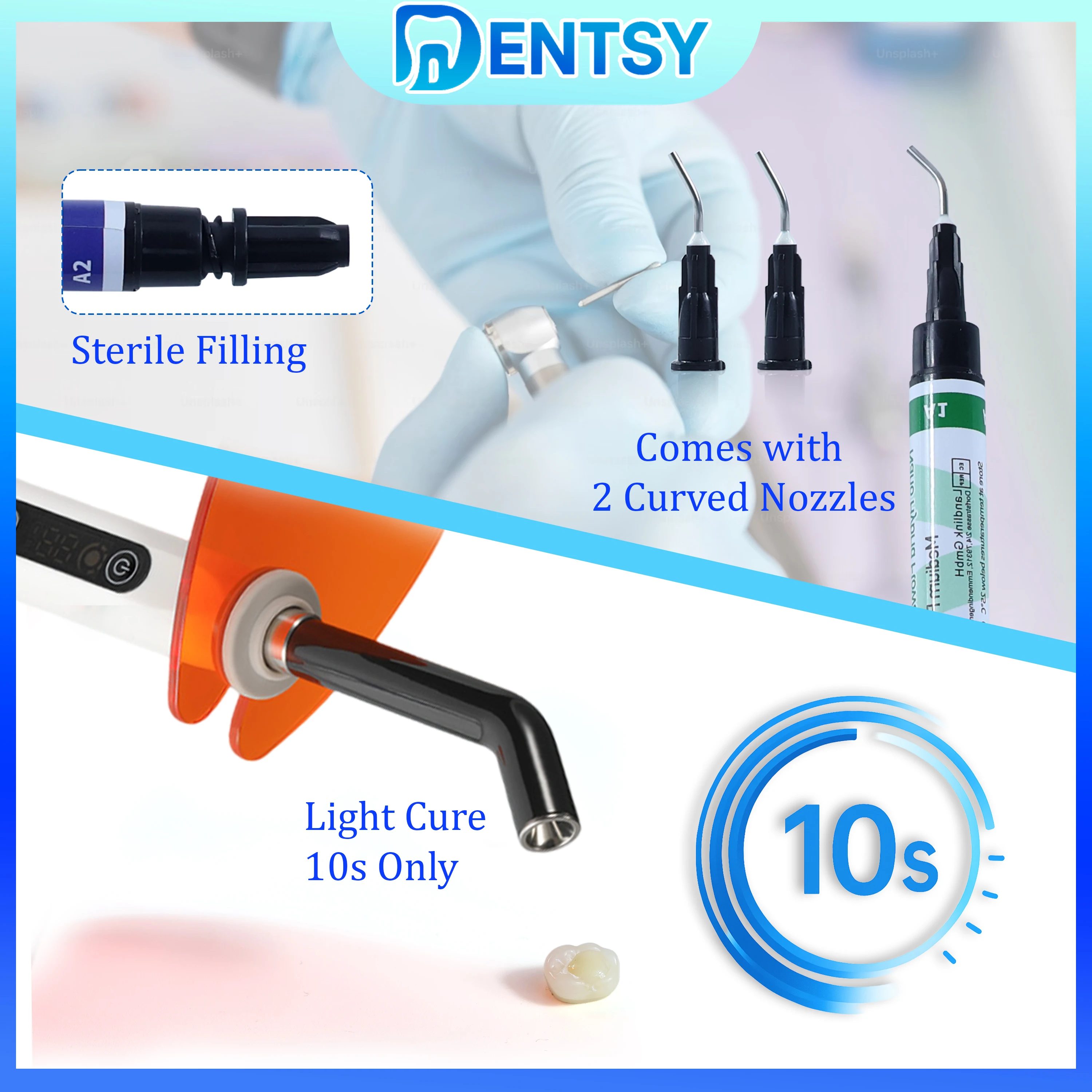 Kit de Resina Compuesta Fluida Dental - Resina Fotopolimerizable A1-A3.5 con Gel Grabador y Primer Adhesivo para Restauraciones