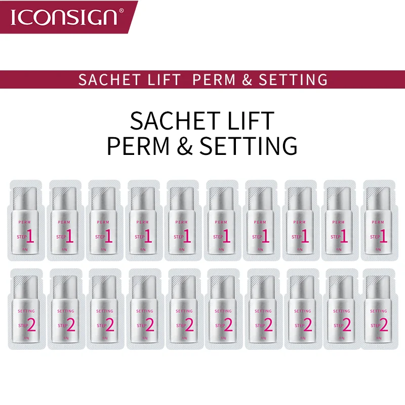 10 par/lote ICONSIGN loción para levantar pestañas bolsita loción de fijación rápida permanente levantamiento de pestañas rizo herramientas de maquillaje