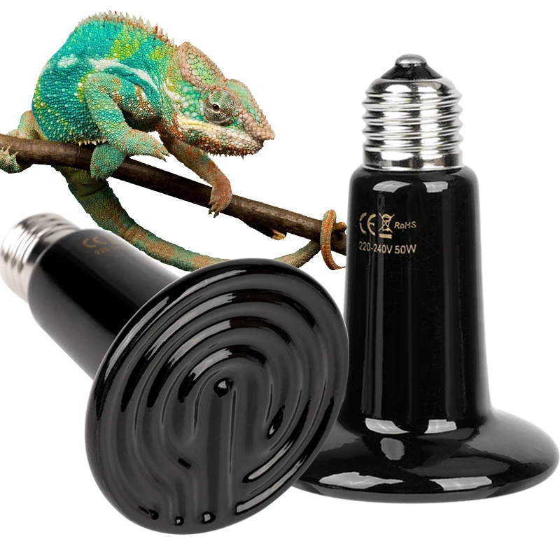 Lámpara calefactora de cerámica para reptiles, 75mm/45mm, sin luz, calentador de infrarrojos lejanos, tortuga, serpiente, lagarto, mascota, pollito, 220-240v, 1 Uds.