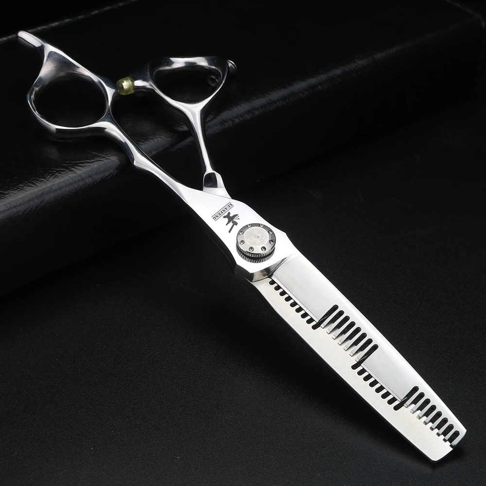 Tijeras de corte y adelgazamiento de dientes de doble cara únicas, japón 440C