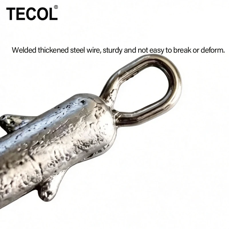 TECOL 5PCS 2.6G 3.4G 5.3G Plomos de pesca con anclaje y bloqueo antideslizante, tipo erizo de mar, para cebo blando y esponjoso