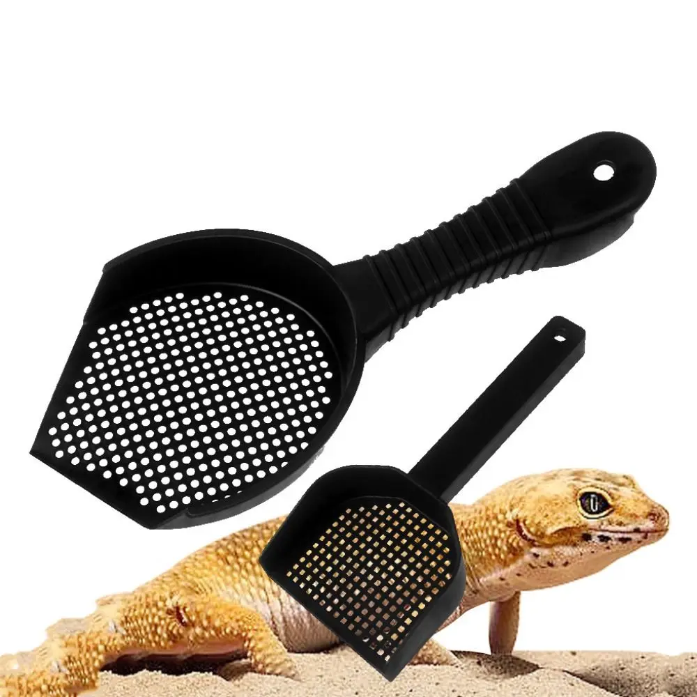 Pala de arena fina con agujeros pequeños para gato, perro, conejo, hámster, serpiente, tamiz