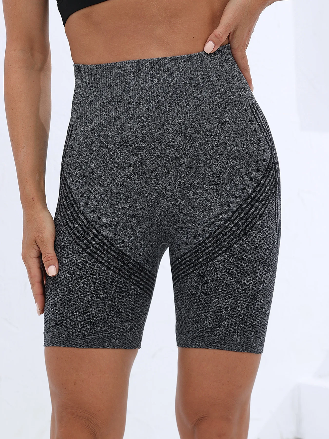Nuevos pantalones cortos deportivos para mujer, pantalones cortos deportivos sin costuras para Yoga, pantalones cortos de cintura alta