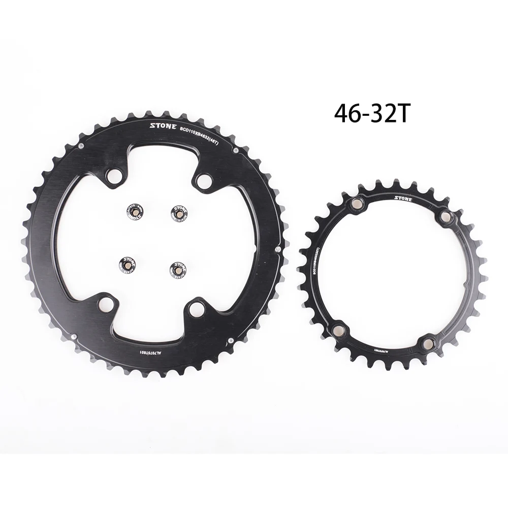 Plato doble de piedra BCD de 110mm, 4 pernos 46T 32T 48T 33T 50T 34T 54T 40T para FC5800 FC6800 9000, anillo de cadena de rueda de bicicleta de carretera