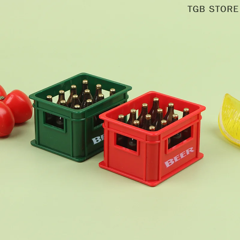 1:12 casa de muñecas Mini botella de bebida de cerveza caja de cerveza caja de bebidas Bar cocina decoración juguete
