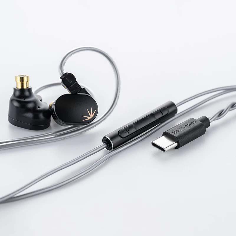 Auriculares MOONDROP CHU II DSP de alto rendimiento con controlador dinámico, monitores intrauditivos USB-C TIPO-C con micrófono.