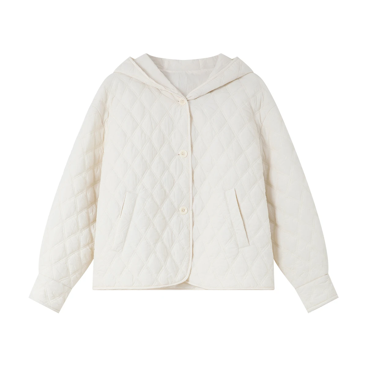 Chaquetas Acolchadas Beige para Mujer VIMLY, Parkas Cortas con Capucha, Manga Larga, Bolsillos Holgados, Ropa de Invierno 2026, Modelo M9530