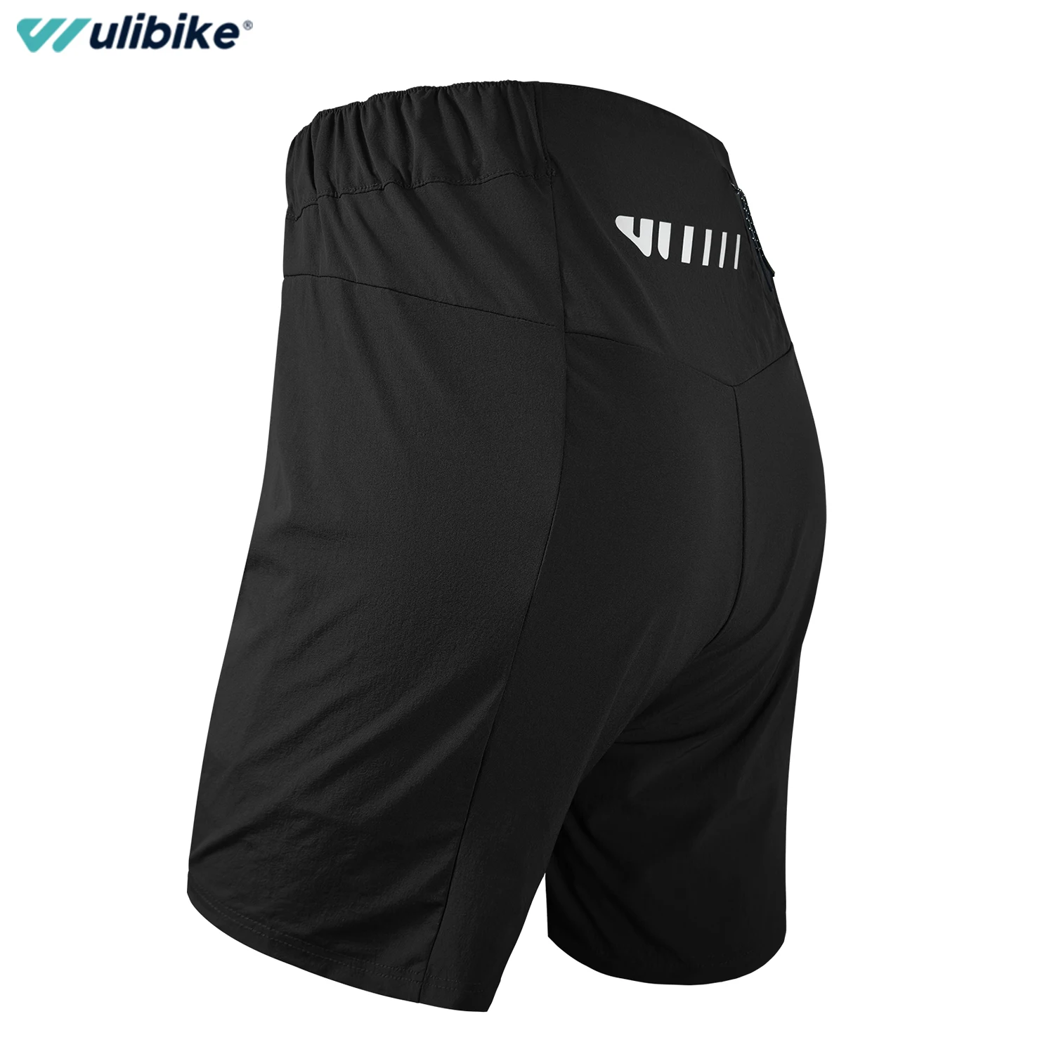 Wulibike Pantalones cortos de bicicleta de montaña para mujer Ropa interior de ciclismo acolchada 2 en 1 con pantalones cortos de ciclismo acolchados Bolsillo con cremallera, pantalones deportivos de montaña