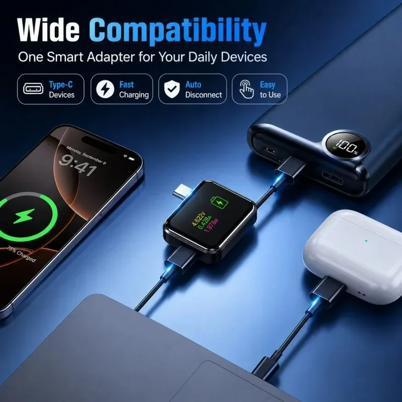 Adaptador de Carga con Parada Automática KEBIDUMEI 140W, Carga Rápida Tipo C, Protector de Desconexión de Carga Completa, Protección Contra Sobrecarga para Teléfono