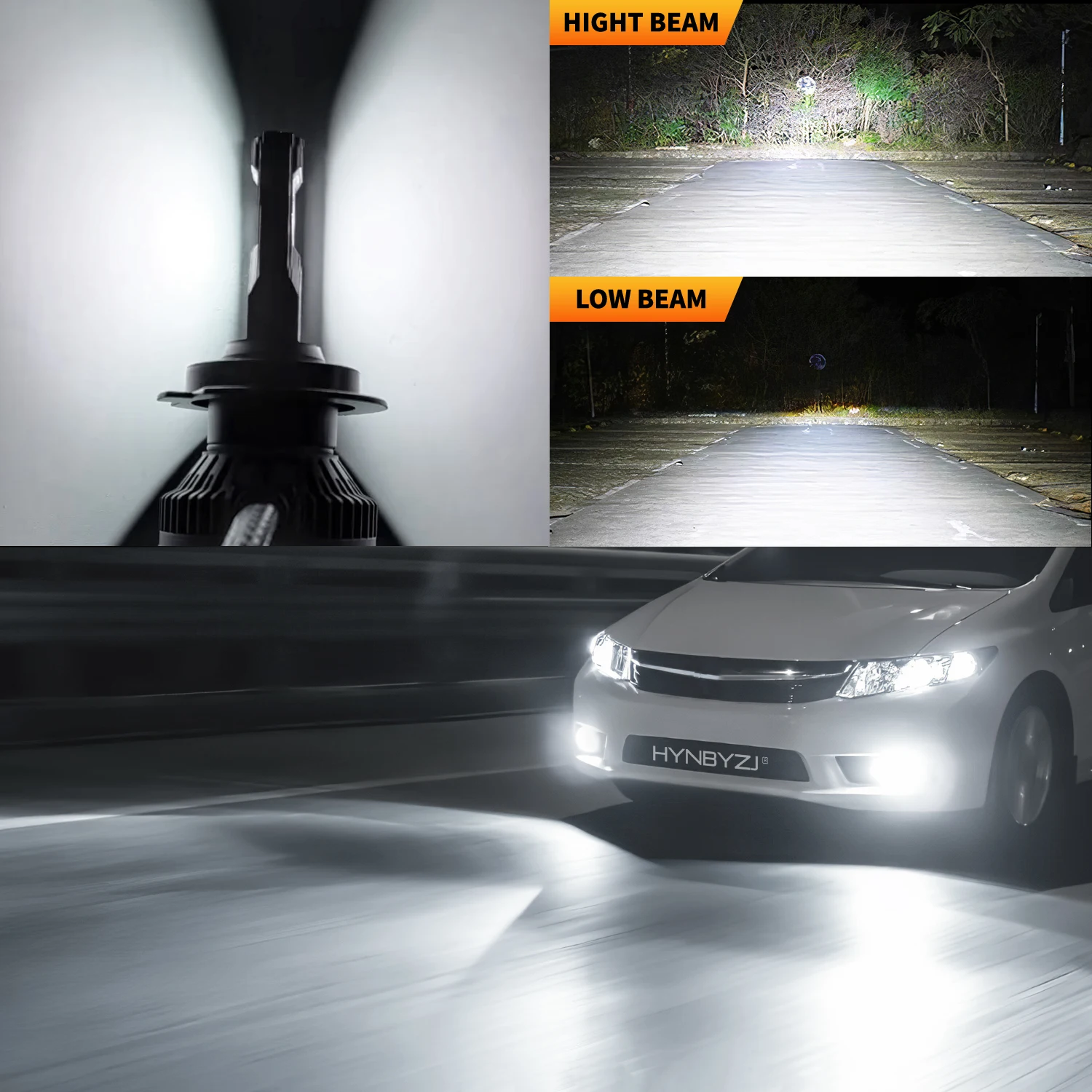 HYNBYZJ H7 H4 H11 faro LED 320W alta potencia H1 H8 H9 HB4 HB3 9005 9006 9012 lámpara Turbo 6000K luz blanca para coche