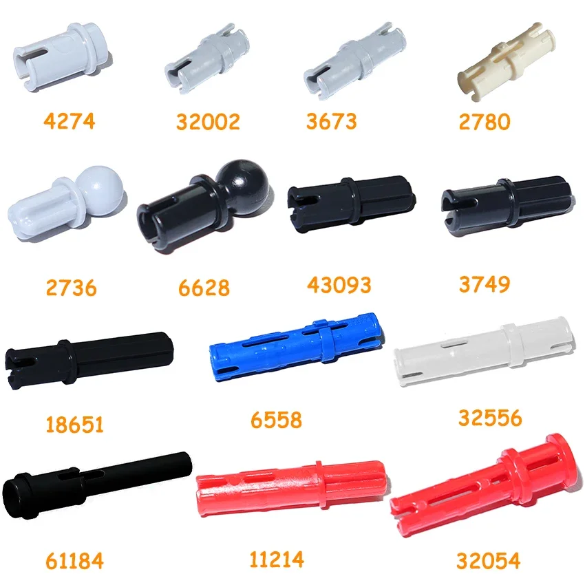 Perno de perno con clavija de fricción, eje transversal, bloque de construcción, conector de ladrillos, accesorios técnicos, piezas MOC, juguete de partículas para montar
