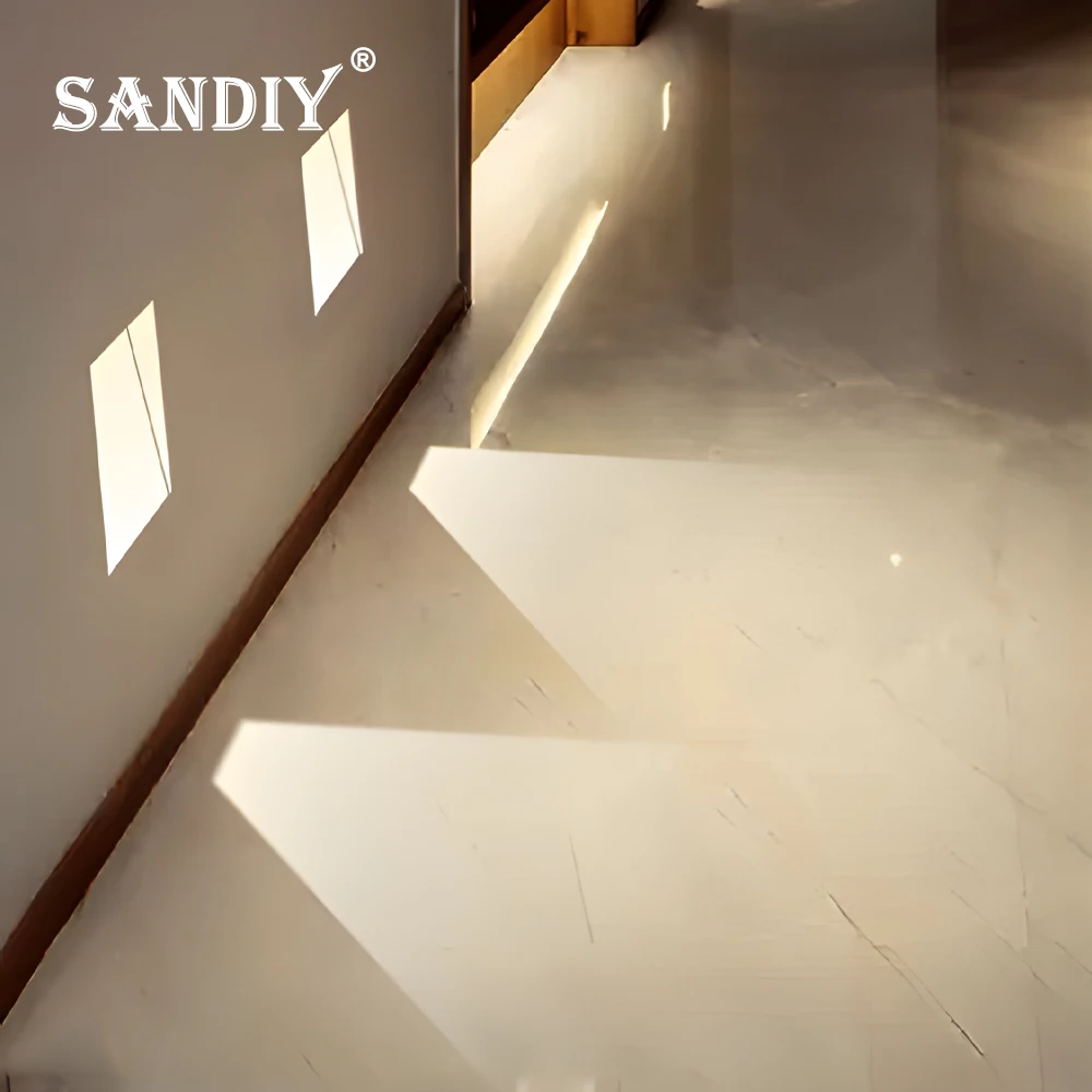 SANDIY Lámpara empotrable de pared con sensor Detector de movimiento Iluminación de escalera sin marco para la decoración del hogar Corrido Vestíbulo Cocina Balcón Empotrable de lujo Luminaria de aluminio Blanco/Negro