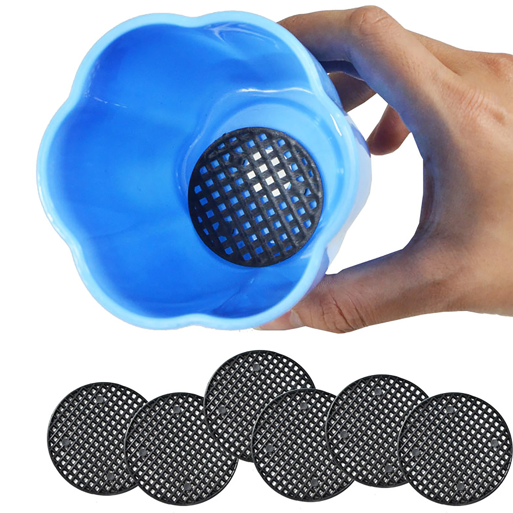 50 Uds. Estera de malla con agujero para maceta de plástico, estera de malla redonda para maceta de bonsái, 2,5/4,5/7,5 cm, fondo para maceta, plástico redondo transpirable