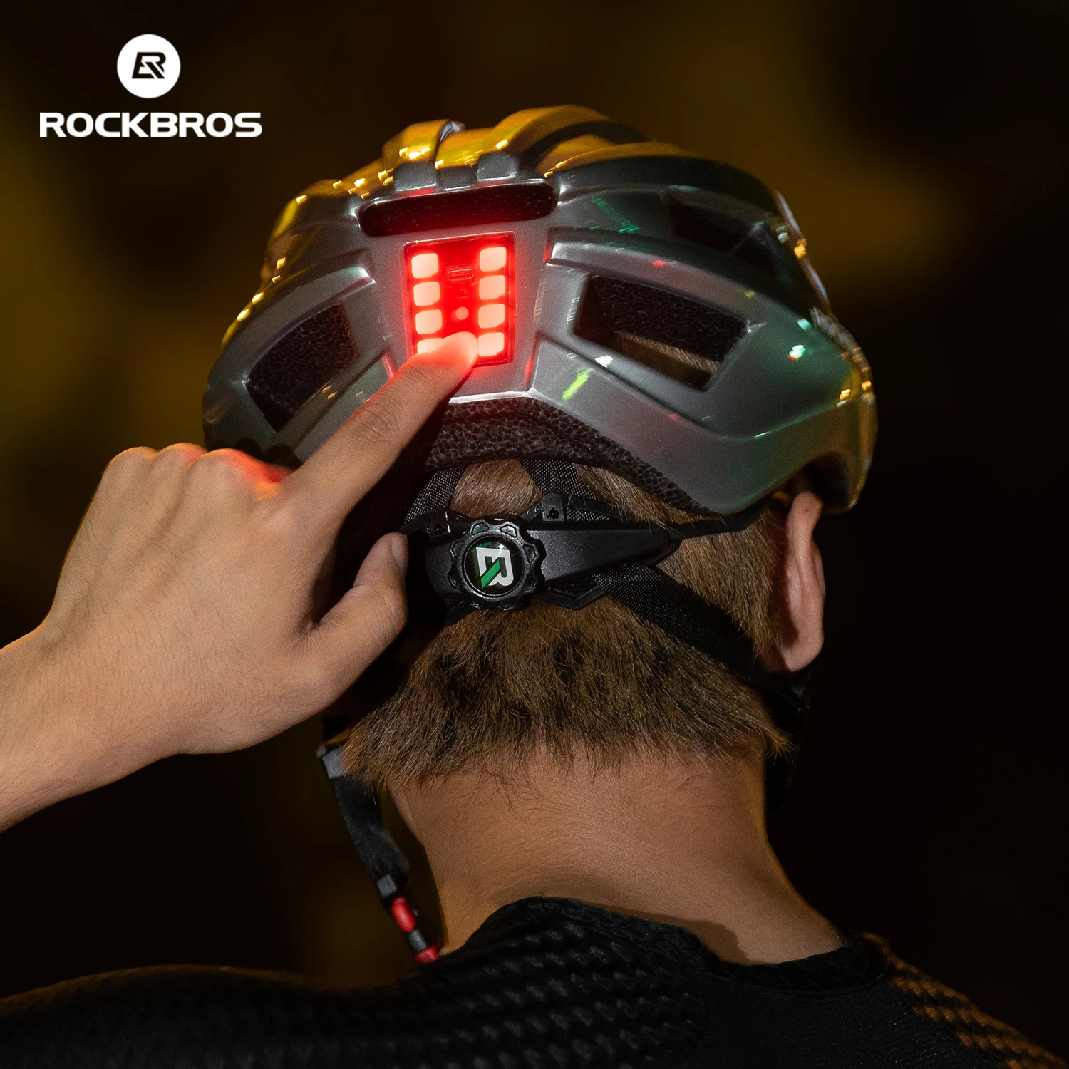 Casco de Ciclismo ROCKBROS con Luz Trasera de Advertencia Tipo-C para MTB y Carretera, Casco de Bicicleta de Seguridad con Moldeo Integral de EPS y PC