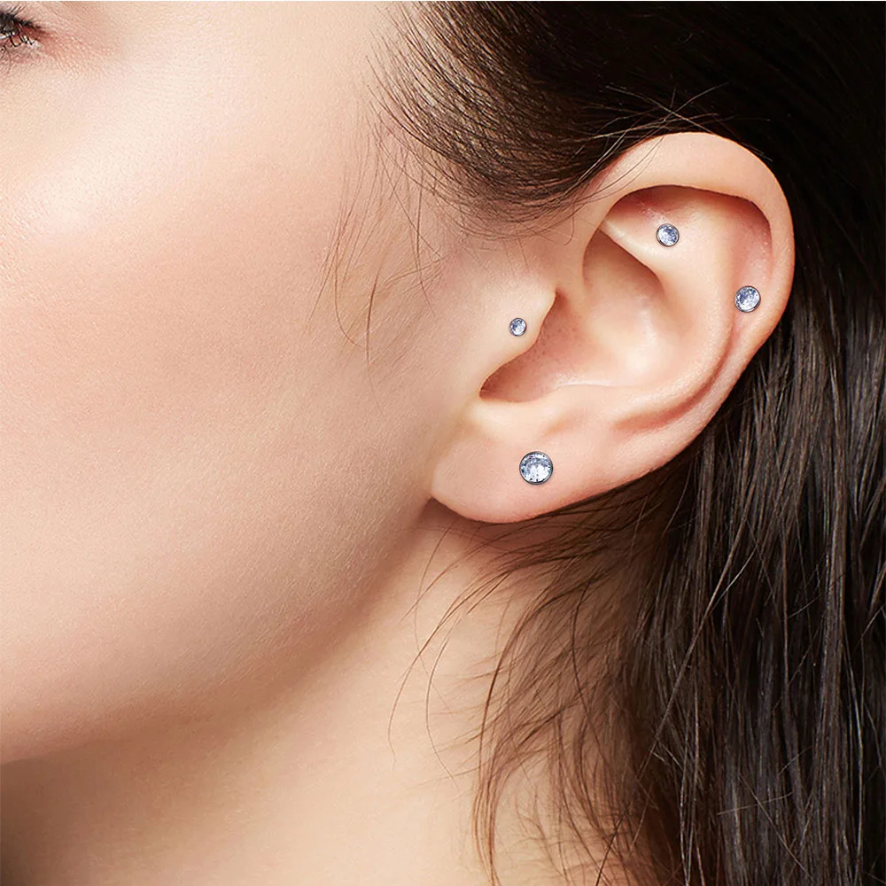 10/50 Uds G23 hilo interno de titanio en forma de taza cartílago de oreja uñas joyería perforada Simple y de moda uñas de oreja labio