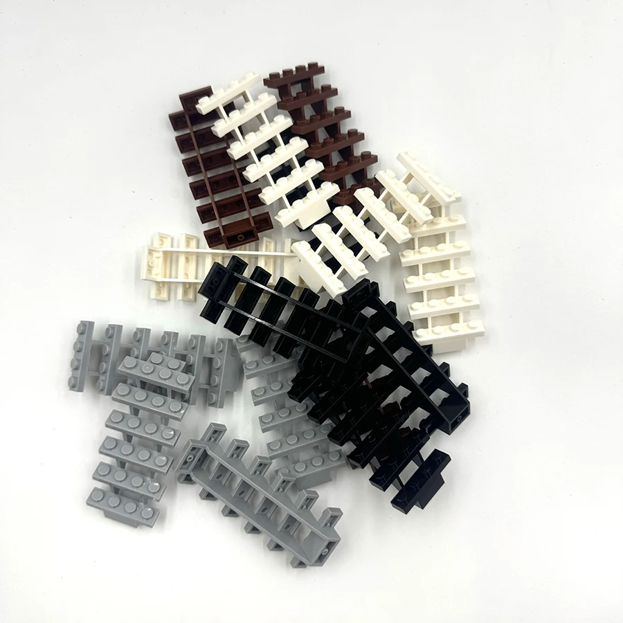 4 Uds. Escalera ladrillos MOC 7x4x6 casa escaleras recta abierta 30134 escalones escalera Modular mi ciudad bloque de construcción DIY ladrillos de juguete