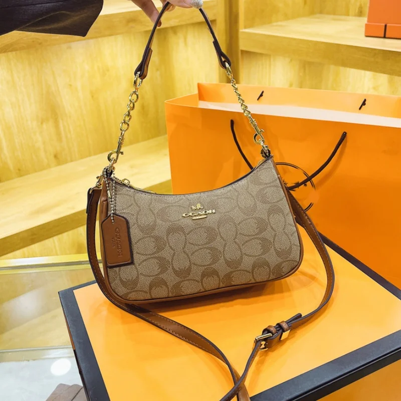 Bolso de hombro de alta gama para mujer, bolso cruzado clásico vintage para mujer, elegante bolso bandolera de cuero de diseñador para mujer
