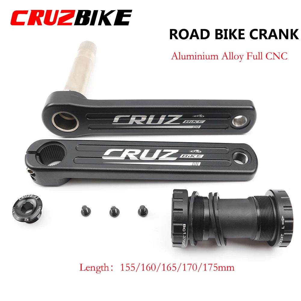 Platos y bielas CRUZbike para bicicleta de carretera, manivela de 155/160/165/170/172,5/175mm, doble plato de 9/10/11/12 velocidades con soporte inferior