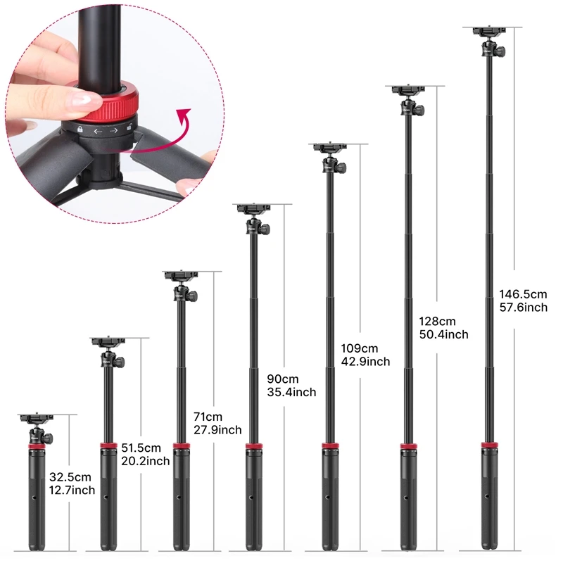 ULANZI TRIPOD MT-44 trípodes Smartphone Vlog trípodes con zapata fría soporte de montaje para teléfono para trípode móvil cámara portátil SLR