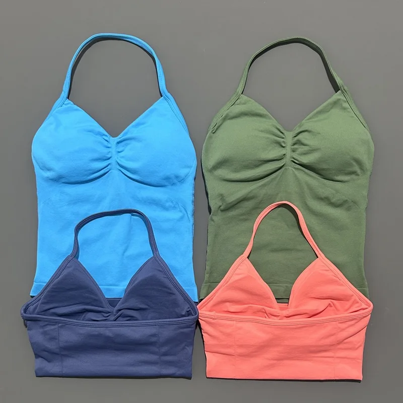 Camiseta Deportiva de Yoga para Mujer, Color Sólido, Sin Mangas, Secado Rápido, Transpirable, Elástica, Ajustada, para Gimnasio, Entrenamiento, Running, Fitness, Suave al Tacto
