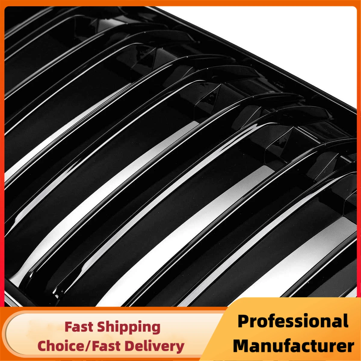 Rejillas de parrilla de riñón de parachoques delantero de coche de doble línea para BMW X1 F48 F49 2016 2017 2018 2019 2020 M estilo rejilla de carreras negro brillante