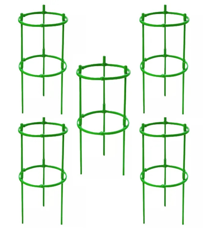 Soporte para Plantas de Tomate, Jaula de Plástico de 2 Niveles, Anillo Redondo para Plantas, Soporte para Macetas, Enredadera para Flores