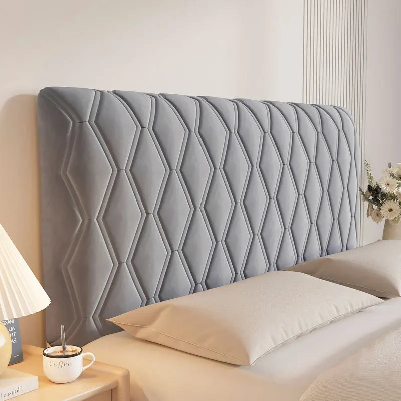 Funda para cabecera de cama cálida de terciopelo, paquete suave y grueso, respaldo para extender la cama, cubierta protectora Universal anticolisión para cabecera