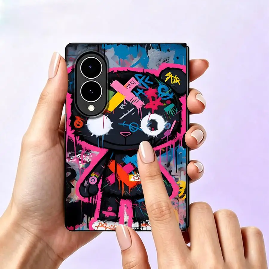 Funda para Samsung Galaxy ZFold Wide Z Fold 8 Z Fold8 Wide ZFold8, Funda de Lujo para Teléfono con Estampado de Arte de Oso Graffiti