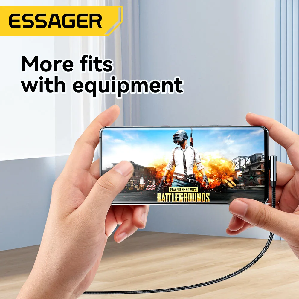 Essager PD100W Cable USB C a tipo C Cable de carga rápida codo de 90 grados con pantalla para Iphone 15 Huawei Samsung Macbook Pro