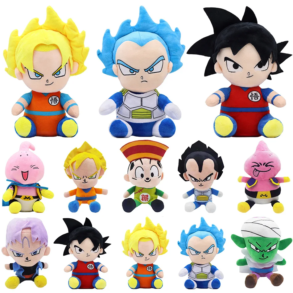 20cm Dragon Ball Japón Anime juguetes de peluche Super Saiyan Goku Vegeta Picollo troncos Gohan figura de dibujos animados muñecos de peluche regalos para niños