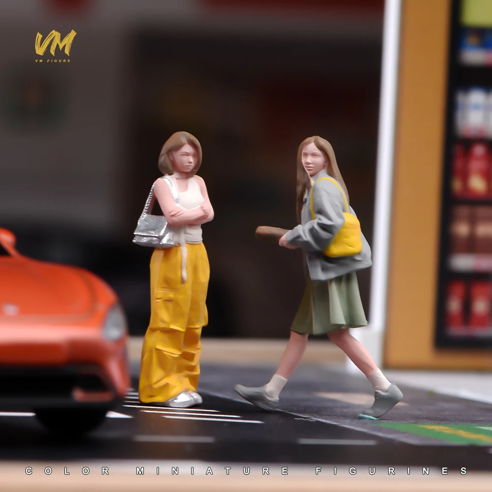 Figura Pintada en Miniatura 1/64, Chica Bonita en Bikini, Escena de Paisajismo Urbano, Accesorios para Modelos de Vehículos, Decoración, Muñeca
