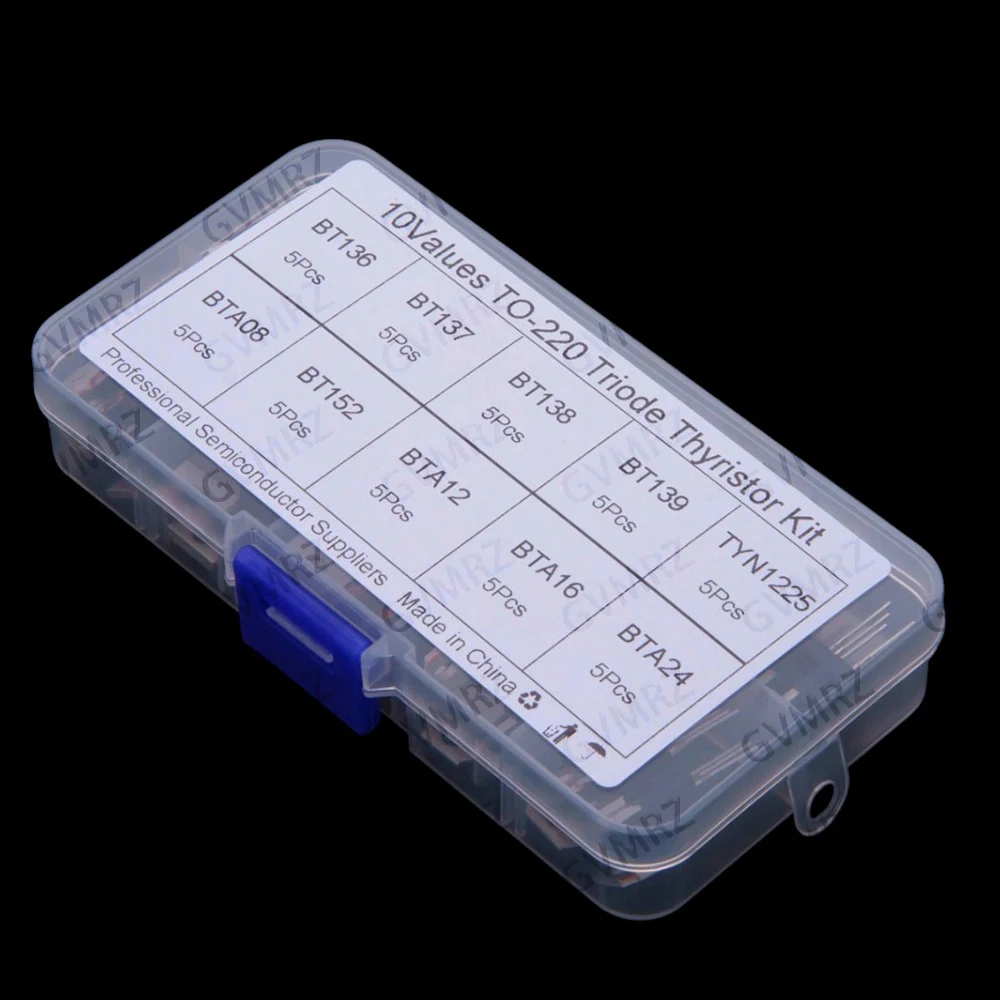 10 valores BT136 BT137 BT138 BT139 50PCS Tiristor controlado por silicio TYN1225 BTA08 BT152 TO-220 BTA12 BTA16 BTA24