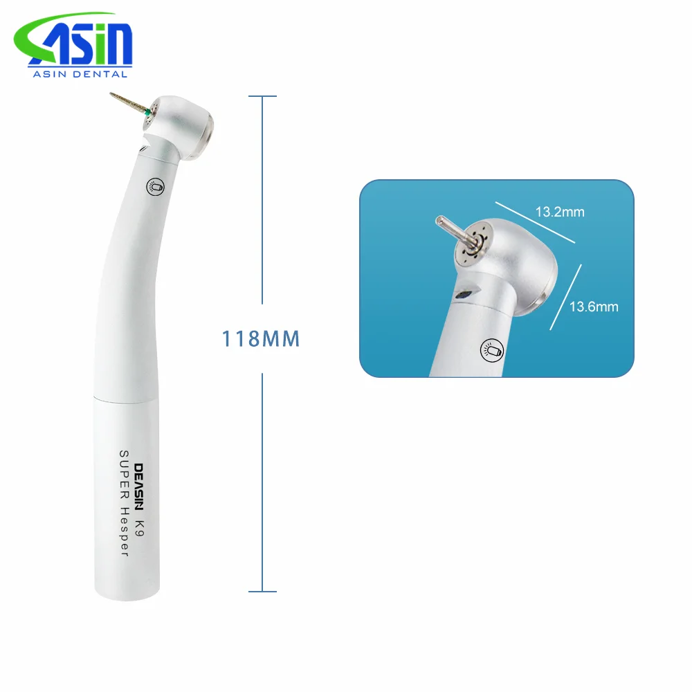 Pieza de mano dental de alta velocidad con fibra óptica LED, turbina tipo KV 9000, herramientas de odontología, material dental