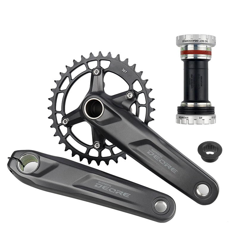 SHIMANO-platos y bielas Deore FC M5100 para bicicleta de montaña, piñón de 1x11 velocidades, 170/175mm, 34T/36T, 11V, BB, MT500, MT501, BB52