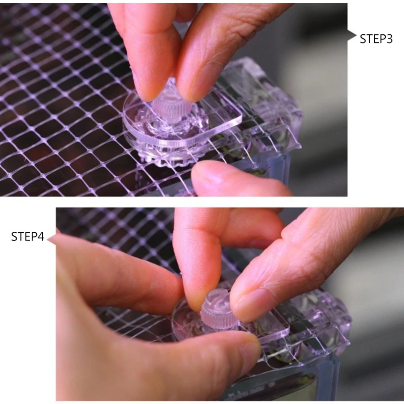 Accesorio de mamparo para pecera, soporte de abrazadera de red antisalto, Clip fijo transparente acrílico, Clips de cubierta para acuario, accesorios para acuario
