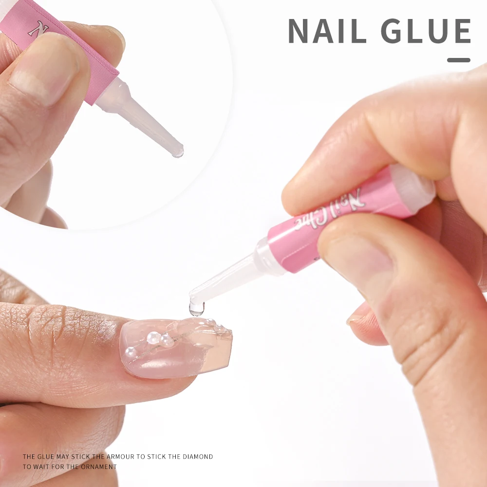 Juego de pegamento para uñas súper fuerte, 10/20/30/40 Uds., para puntas de uñas acrílicas, pegamento de secado rápido, adhesivo de larga duración, gel para pedrería