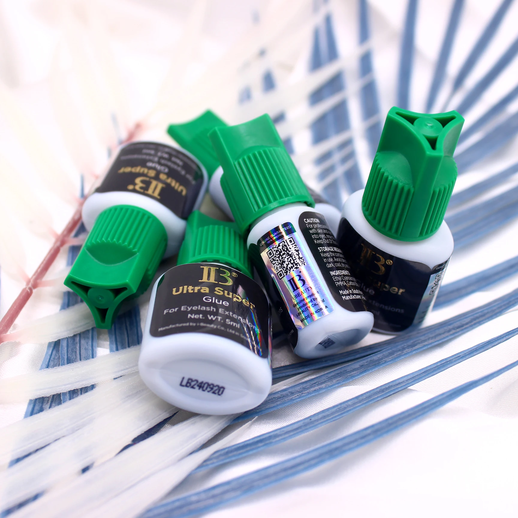 5 botellas de 10ml Corea IBeauty Ultra Super pegamento extensiones de pestañas 2S secado rápido IB tapa verde pegamento para pestañas herramientas de maquillaje tienda de belleza