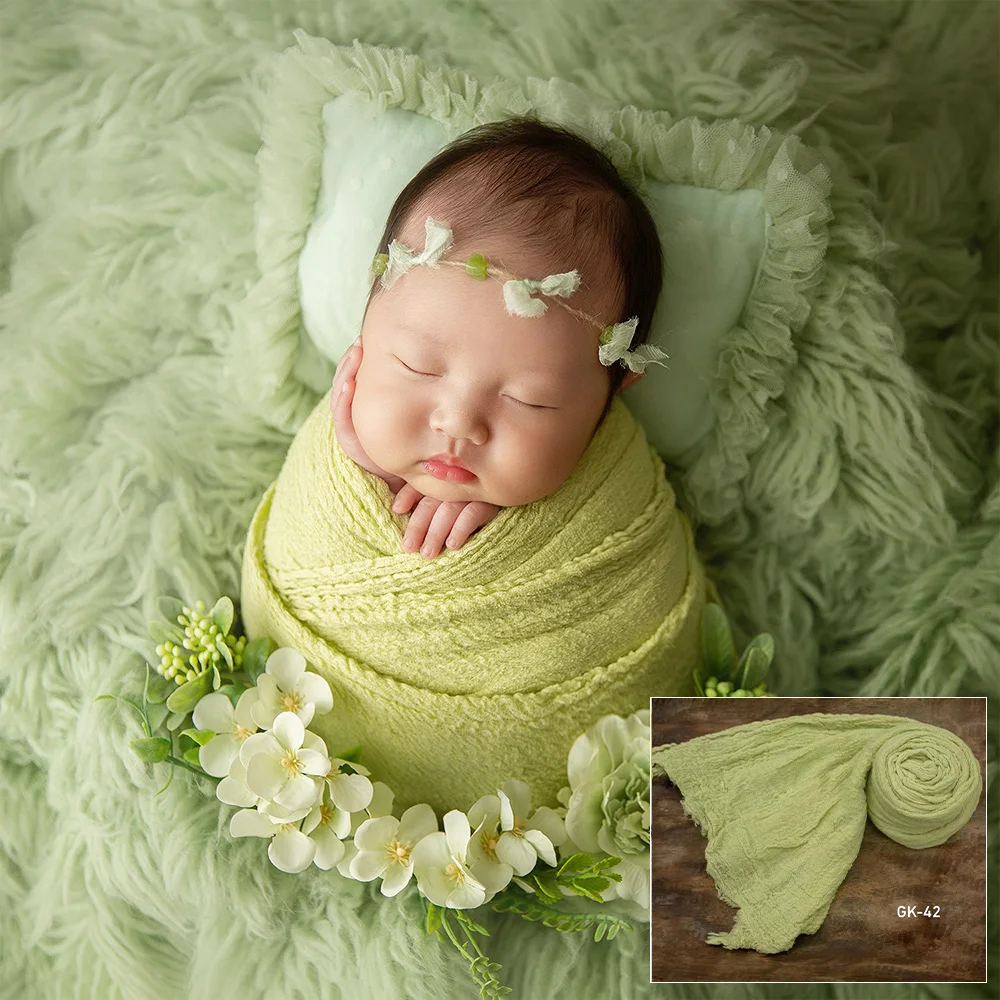 Accesorios de fotografía para recién nacidos, envoltura de Seersucker de algodón suave, alta elasticidad, ayuda para posar al bebé, accesorios para sesión de fotos, accesorios para bebés