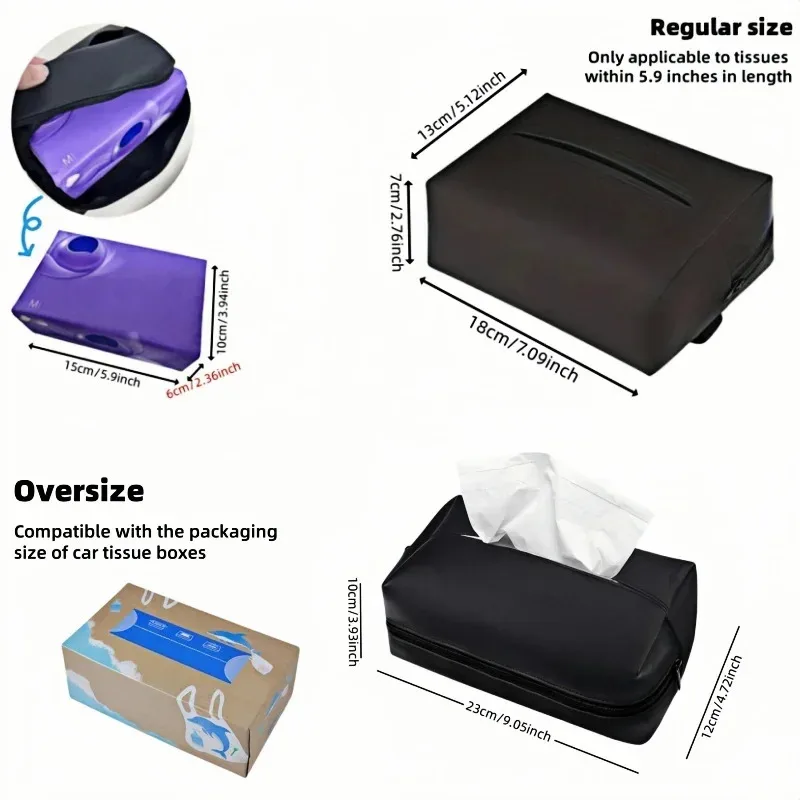 Caja de pañuelos para coche, caja de pañuelos para el respaldo del asiento con parasol, caja de pañuelos para el reposabrazos del coche, caja de almacenamiento de pañuelos, almacenamiento y organización para coche