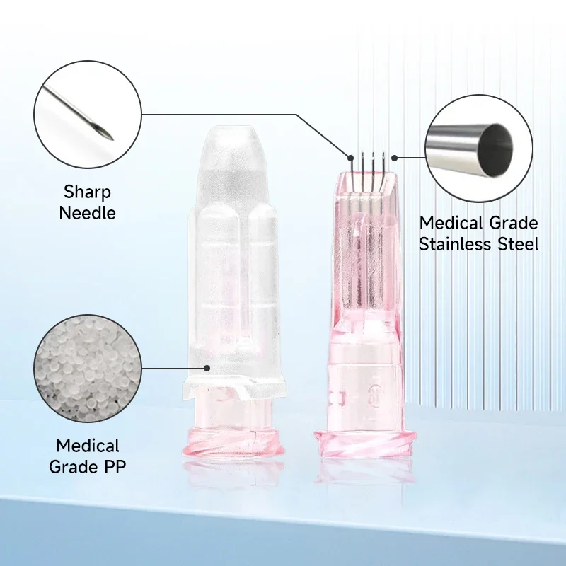 Microagujas de Cristal Multiaguja Estériles Nano Soft 4PINS 34G 1.0/1.2/1.5, Paquete Individual, Herramientas de Relleno de Belleza