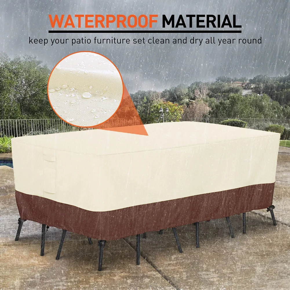 420D HEAVY DUTY Cubierta para muebles de jardín al aire libre para sofá, mesa, silla, Patio, impermeable, a prueba de viento, Anti-UV contra la lluvia y la nieve