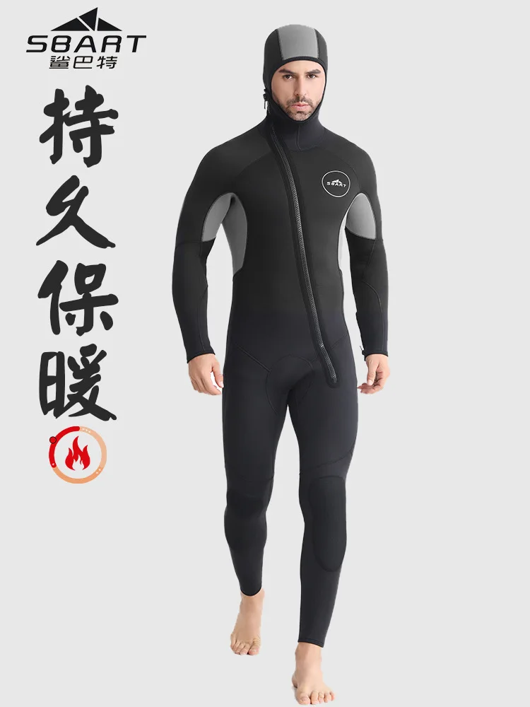 Trajes de neopreno de manga larga para hombre, de cuerpo completo traje de buceo, buceo, surf, natación, mantiene el calor en el agua, 5mm