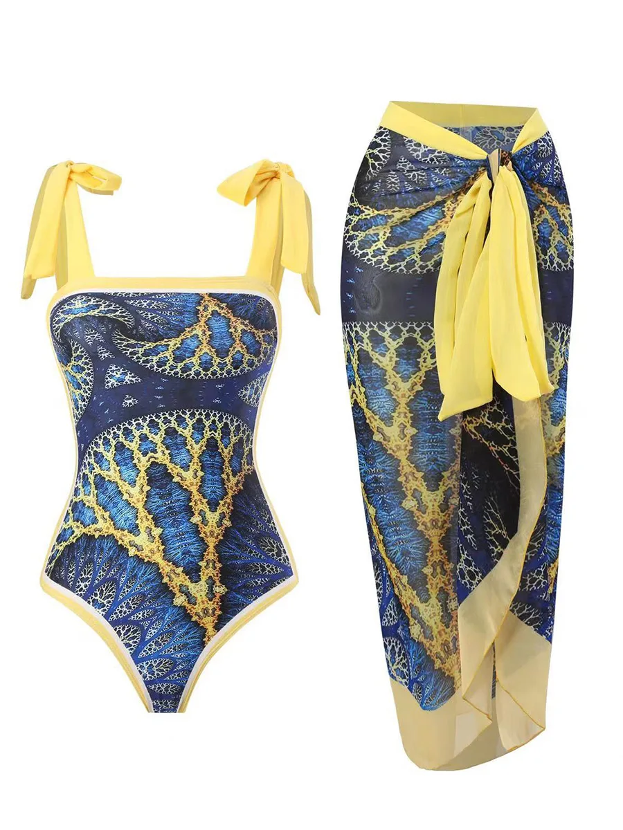 Traje de baño de una pieza con falda ventilada y relleno, sexy, para mujer, 2026, para natación, verano, playa, body