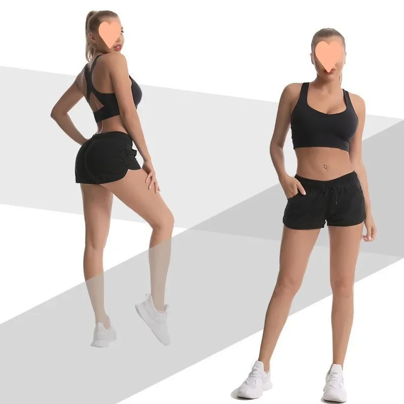 Pantalones cortos de maratón para mujer, Shorts para correr, entrenamiento, Fitness, YOGA, deportes, gimnasio, talla grande, Verano