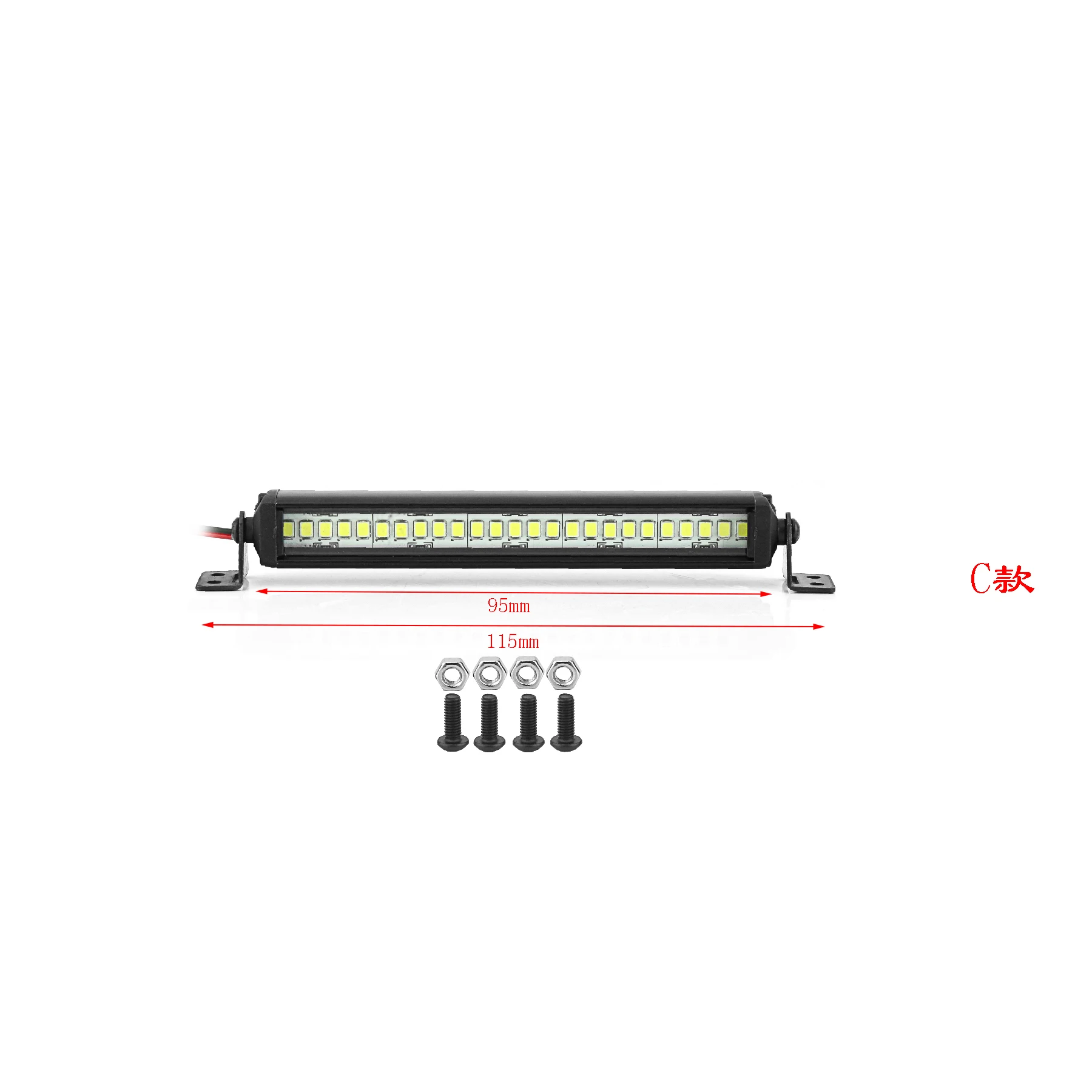 Barra de luz LED de 55/75/95/115/135/215mm, luces de lámpara de techo para Axial SCX10 90046 Traxxas TRX4 Slash Rustler 1/8 1/10 RC, actualización de coche